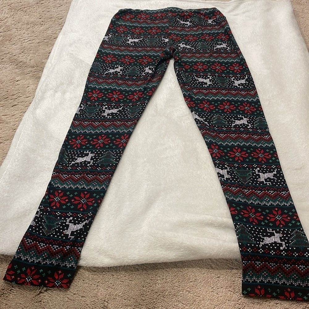 Holiday Reindeer and Snowflake Leggings - Picture 7 of 7